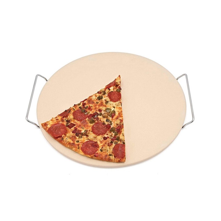 Tava de copt pizza 13 inch, extra groasa, cu cadru, culoare: ilustrata