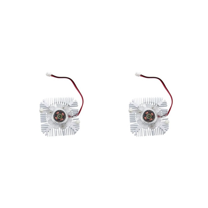Set de 2 ventilatoare VGA, 55mm, 4800 RPM, aluminiu, argintiu, 5,5x5,5x1,2cm