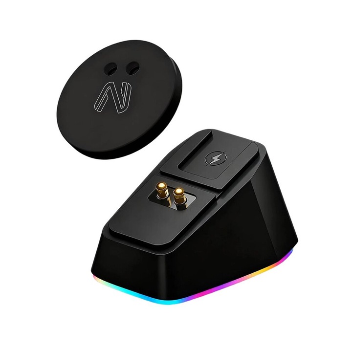 Dedikált töltő vezeték nélküli egérhez, 11 RGB mód, fekete, szett