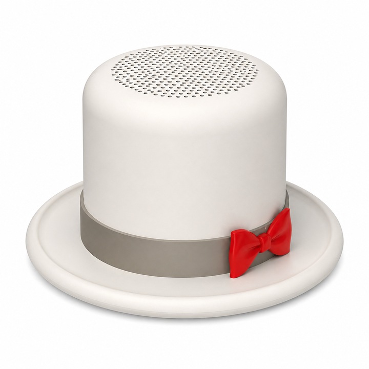 Мини Bluetooth магнитна колонка със стойка за телефон, 360° HiFi звук, преносима, за релакс и подарък, кремаво бяло