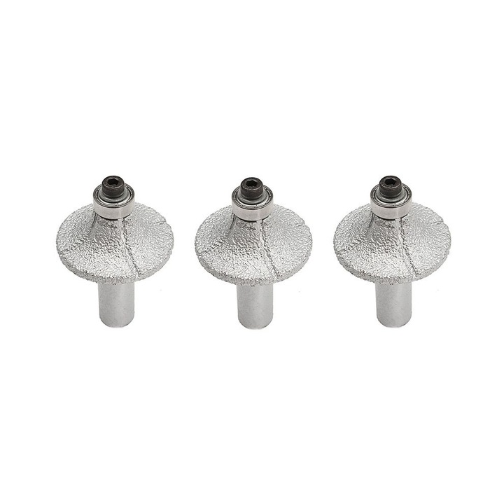 Set 3X roti de diamant pentru frezare, 1/2 inch, argintie, 60x38mm