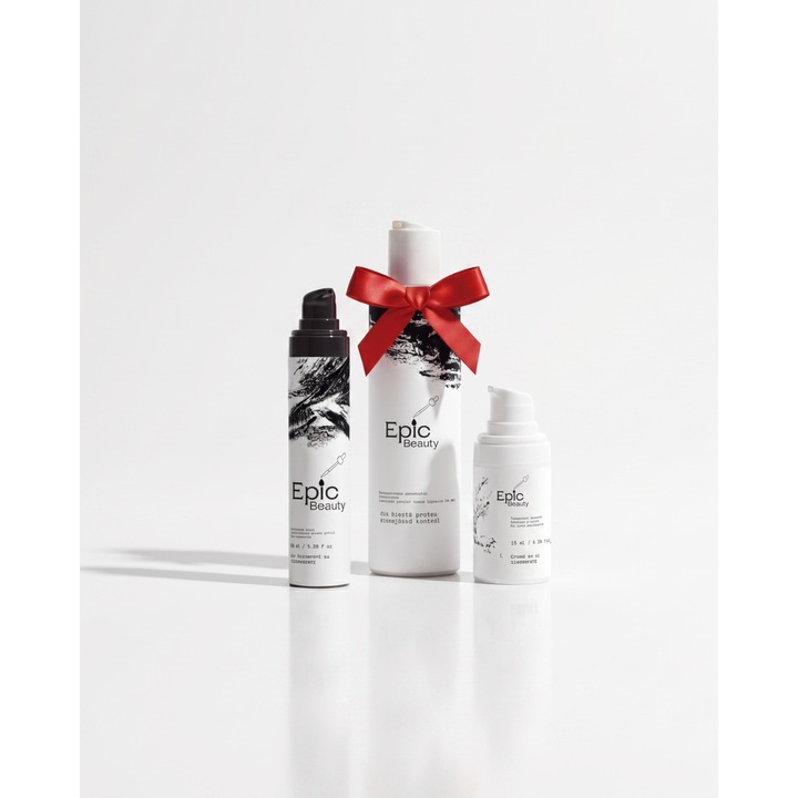 Set hidratant Epic Beauty, Niacinamide Gel 30ml, Crema Hidratanta 15ml, Apa micelara CADOU 200ml, pentru toate tipurile de ten