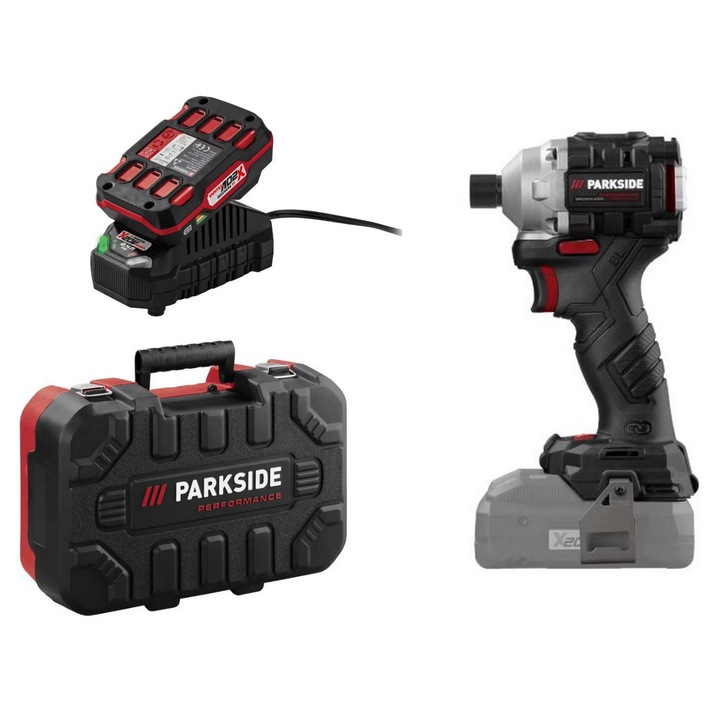 PARKSIDE PERFORMANCE PDSSAP 20-Li D3 ütvecsavarozó készlet, 1/4", 20V, PARKSIDE 20V 2Ah akkumulátorral és Parkside 20V 2.4A töltővel