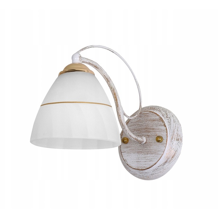 Aplica Candellux Fanetta, alb-aurie, 1xE27, 60W, 23x22x12cm