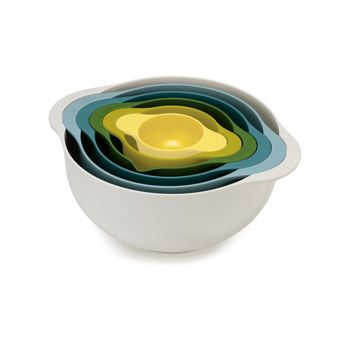 Joseph Joseph Nest Duo 7 részes konyhai tál és szűrő szett, műanyag, többszínű, 13,4x32,4x26,4cm