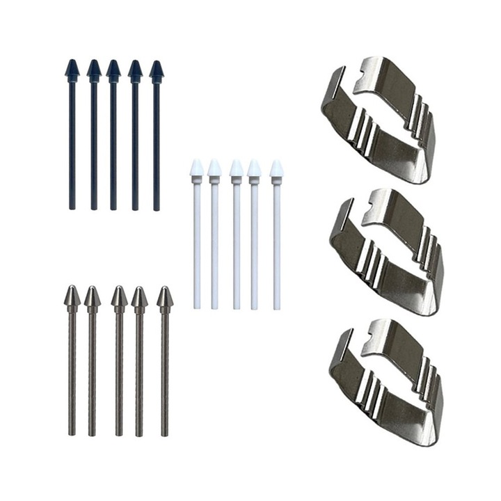 Set 15 Pointes de Stylet pentru Tab S11/S11 Ultra, 5 Pointes Metalice, 10 Pointes de Rechange, Multicolor
