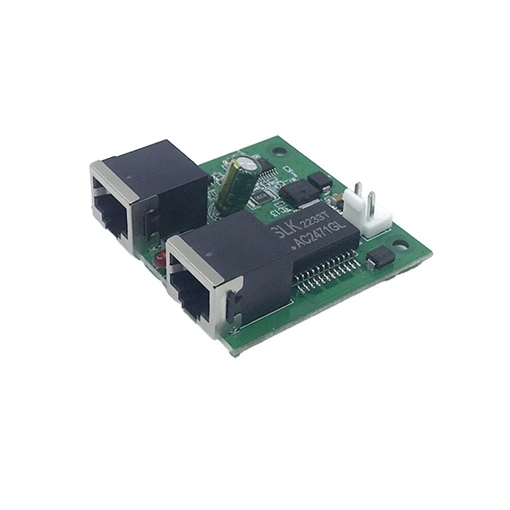 Modul switch POE 2 porturi 2.5G 48V 90W, plastic metal, negru
