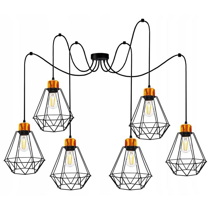 Полилей Candellux Primo P 6xE27 черен/златист 200x19x19cm