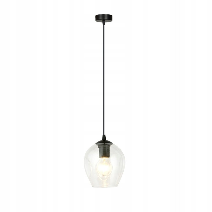 Висяща лампа Emibig ISTAR, 1xE27, 10W, прозрачна/черна, размери 100x14см