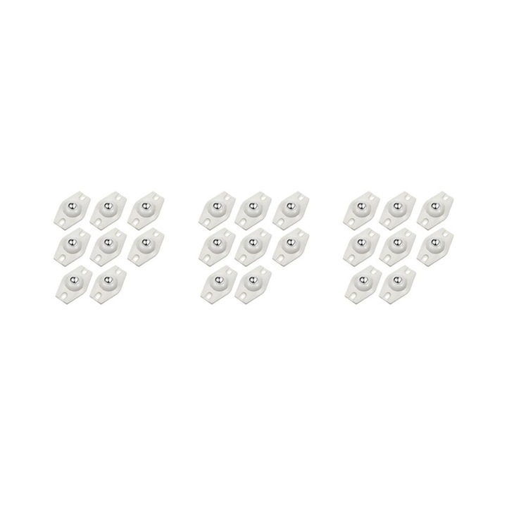 Set de 24 rotite auto-adezive, rotire 360°, alb, capacitate 20 kg