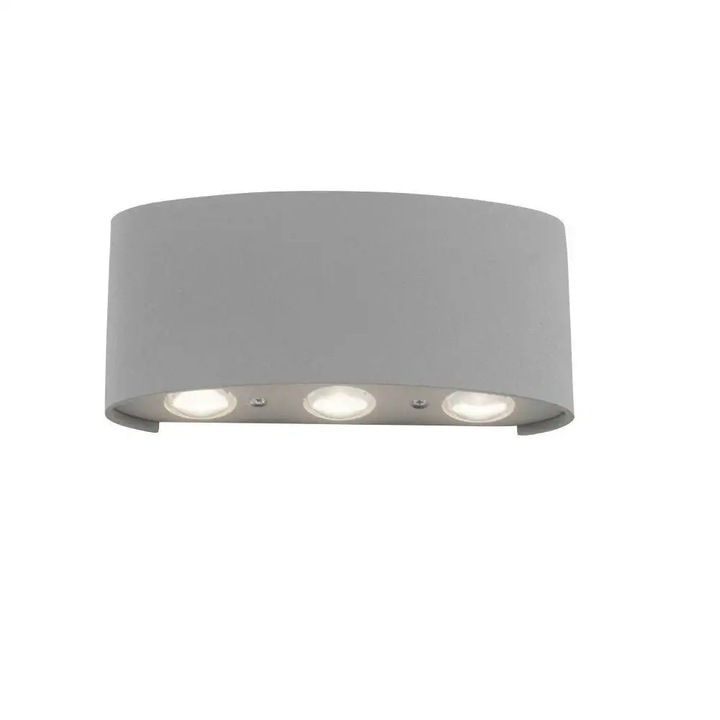 Aplica exterioara LED CARLO, Zuma Line, 6 becuri, argintie, 8x4x17cm, IP54