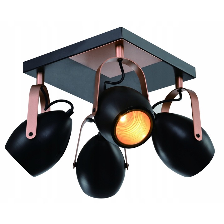 Лампа Candellux ANICA 4xE14, метал, черна със златен акцент, 32x32x23см