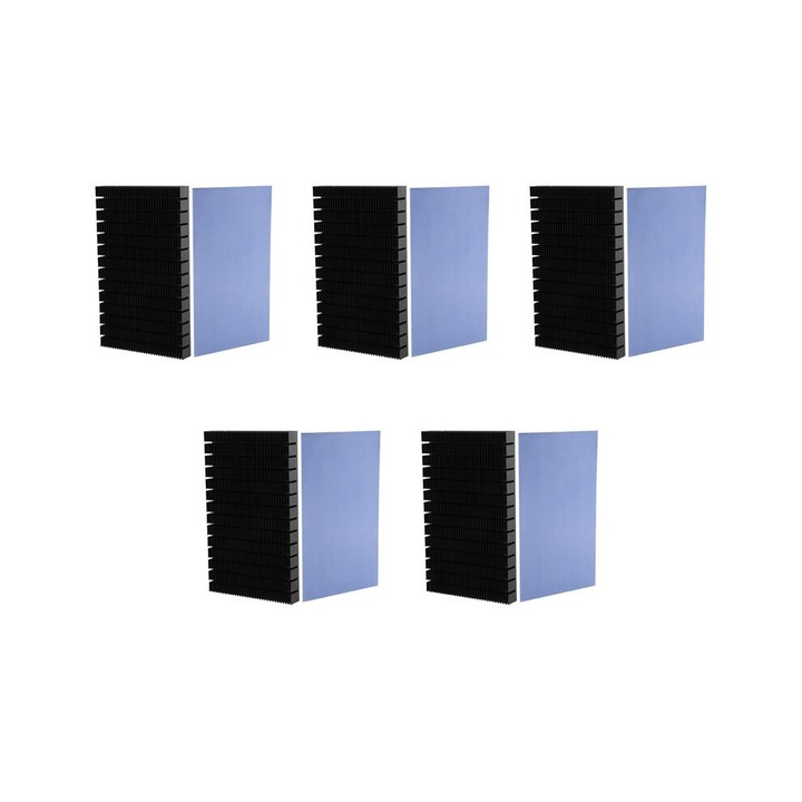 Set 5 Radiatoare din Aluminiu pentru GPU, 150x90x15mm, negru