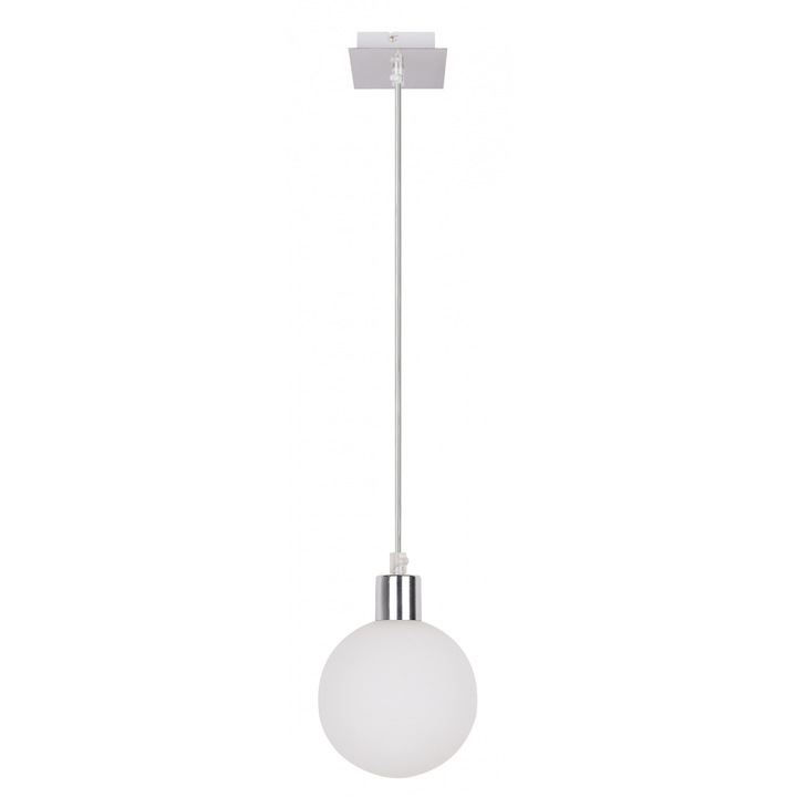 Lustra suspendata Candellux ODEN alb crom 12x12x90cm reglabila