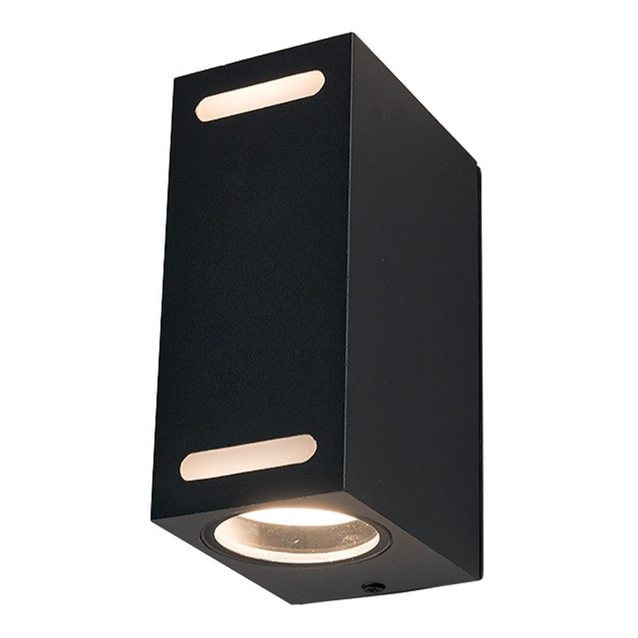 Lampa exterioara ASSOS 9124, metalica, IP54, neagra, 10x15x22cm