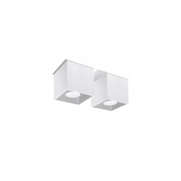 Плафон Sollux Lighting Quad, 2 x GU10, 40W, бял, 26x10x12см