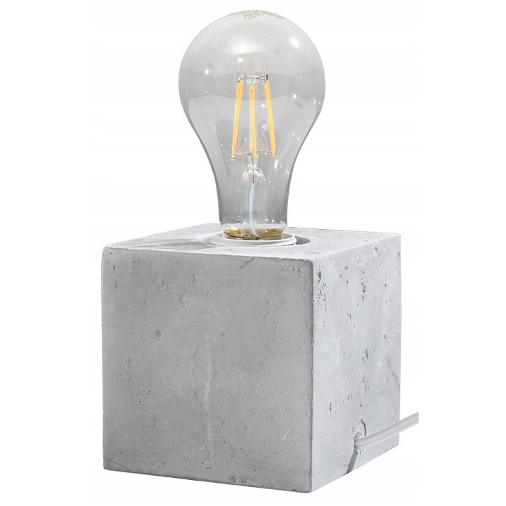 Lampa de birou Sollux ARIZ, beton, gri, 10x10cm, 1xE27, 60W