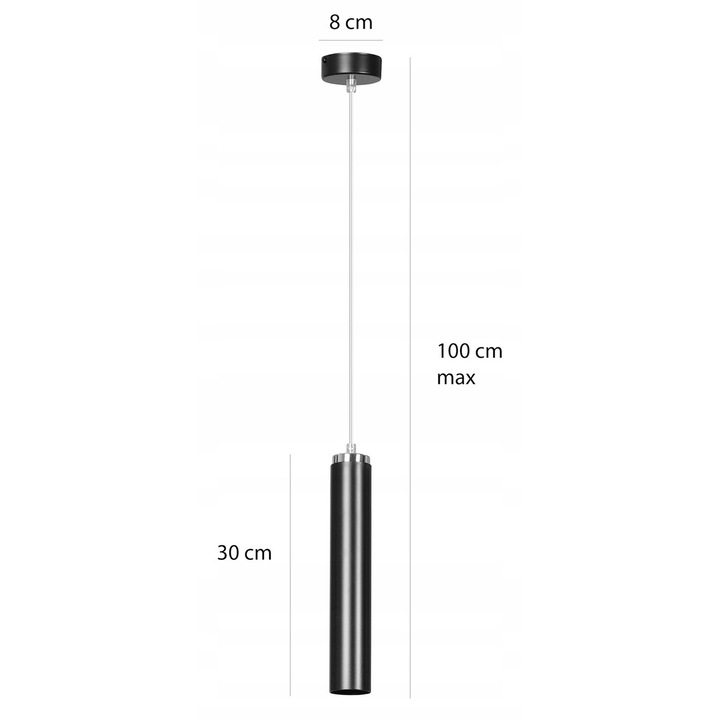 Висяща лампа LUNA 1, Emibig, 10W MAX LED, черна, 100см, модерен дизайн