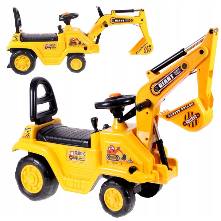 Excavator Stator, set 3in1, multicolor, cu pojemnik ascuns sub sezut