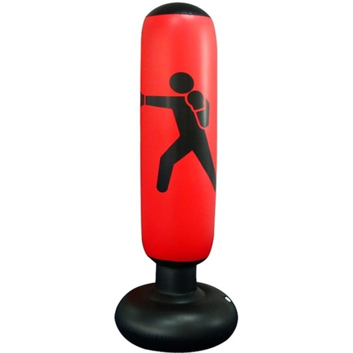 Perfectlife felfújható boxzsák, 160cm, 65cm átmérő, pumpával együtt, edzéshez, többszínű