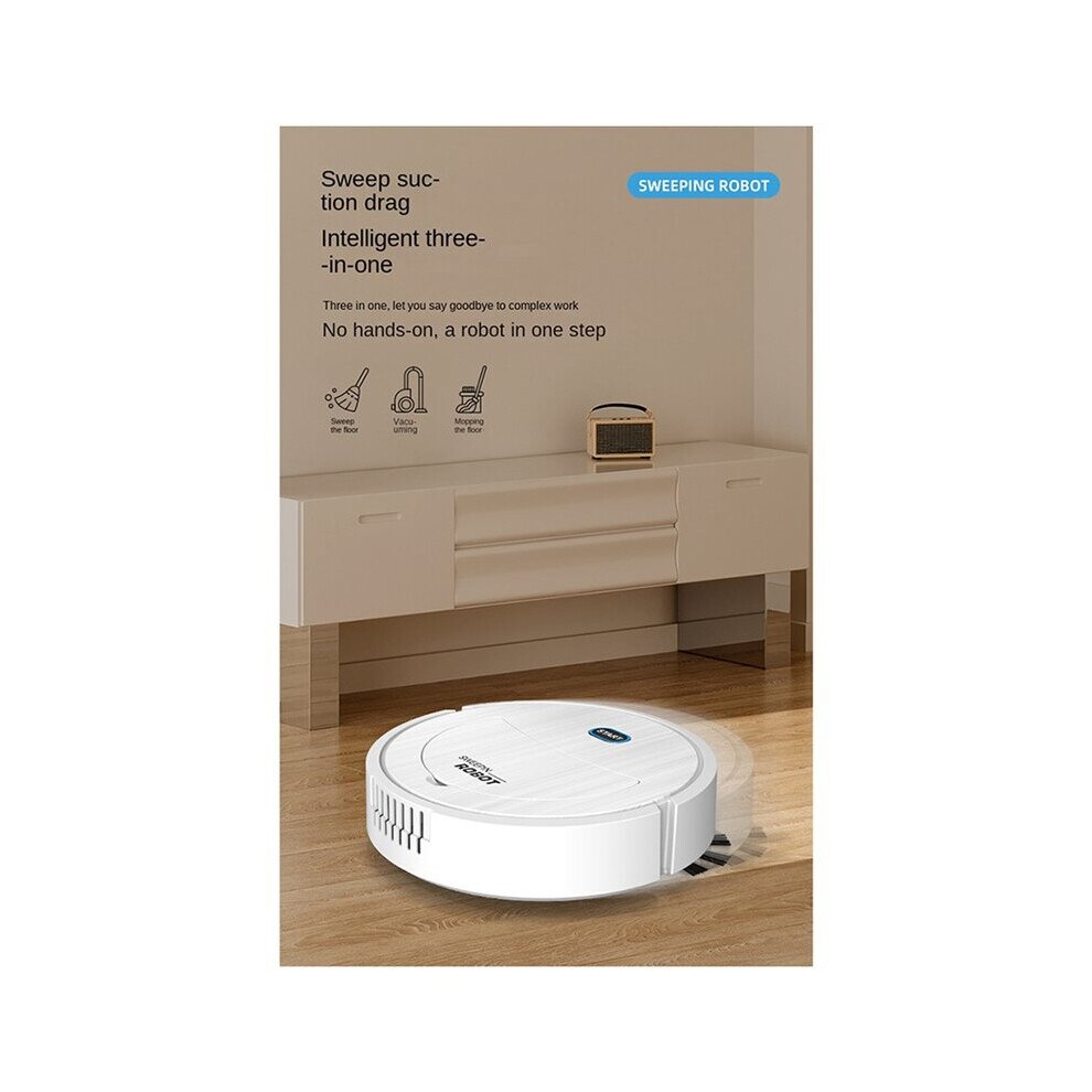 Set 3 Aspiratoare Robot 3 in 1 Electrice Ultra Subtiri, Albe, 9 Functii, pentru Apartamente Mici