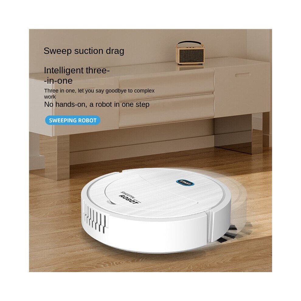 Set 3 Aspiratoare Robot 3 in 1 Electrice Ultra Subtiri, Albe, 9 Functii, pentru Apartamente Mici