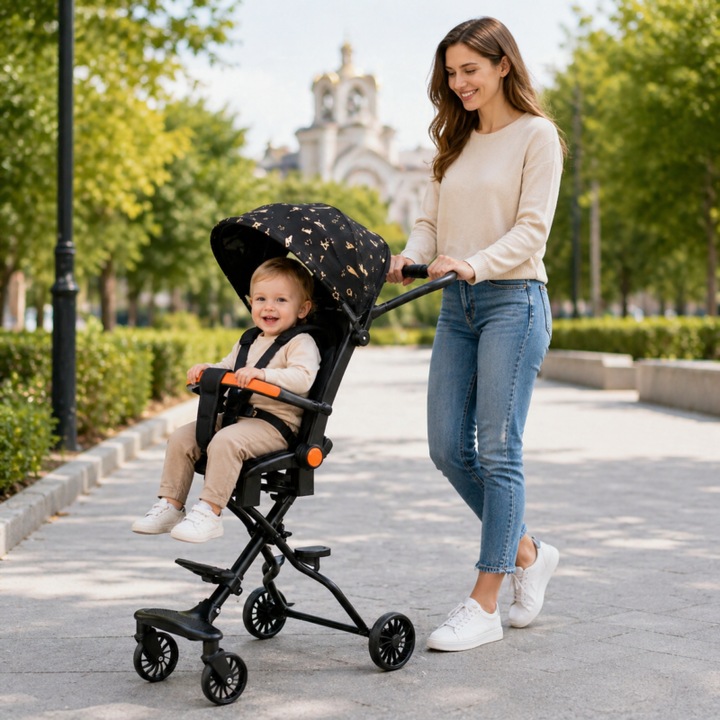 Carucior Pliabil KIDOO KD-2010 – Compact, Usor si Ideal pentru Calatorii, Copii 6–36 luni