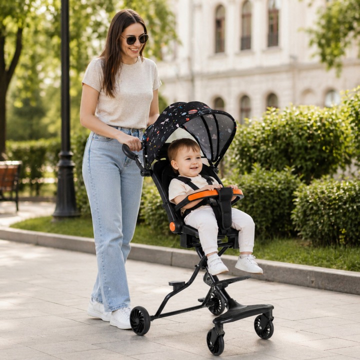 Carucior Pliabil KIDOO KD-2010 – Compact, Usor si Ideal pentru Calatorii, Copii 6–36 luni