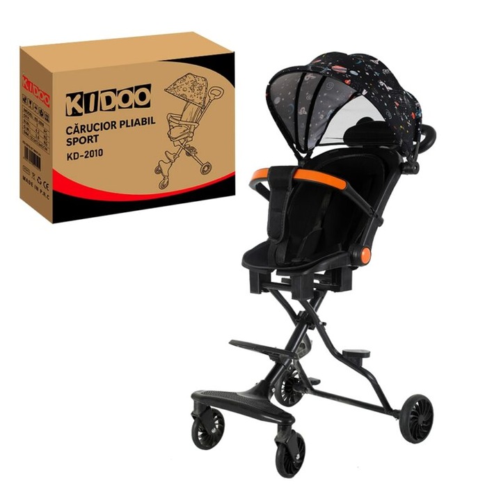 Carucior Pliabil KIDOO KD-2010 – Compact, Usor si Ideal pentru Calatorii, Copii 6–36 luni