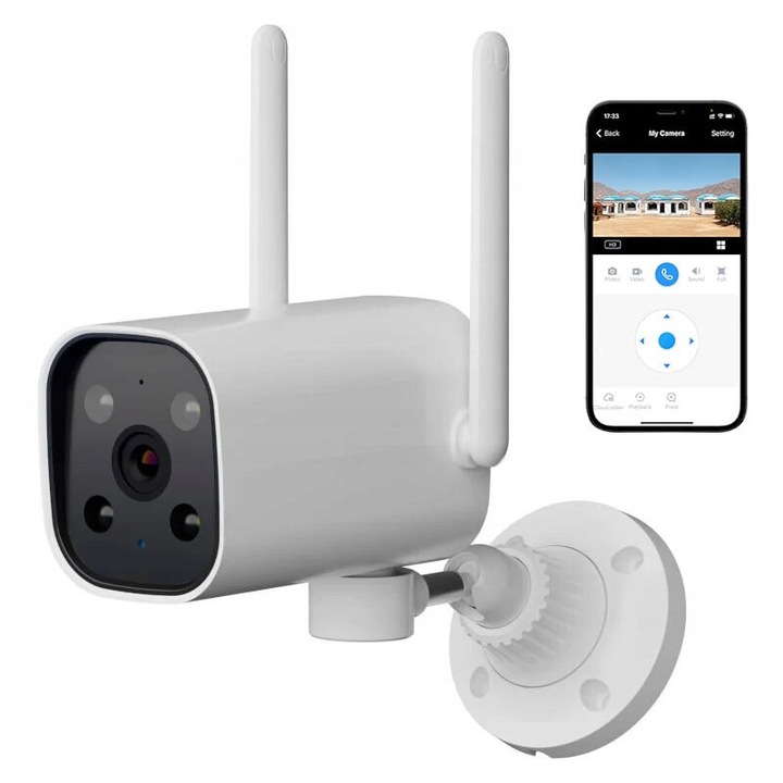 IP камера за наблюдение Stator 1080p, въртяща се, водоустойчива, Wi-Fi, 256GB