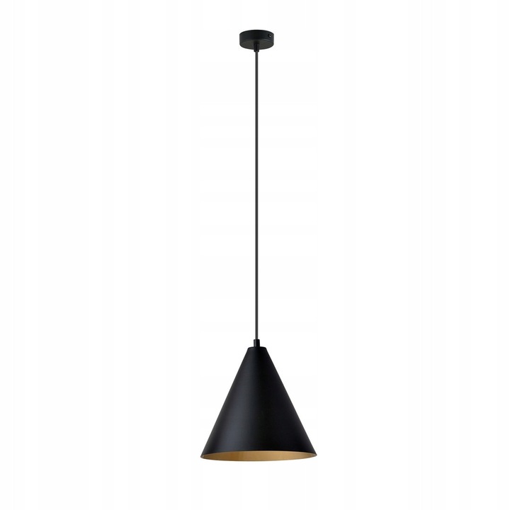Lampa suspendata REBEL 1, metalica, 15W MAX LED, negru/auriu, dimensiune 23cm x 100cm