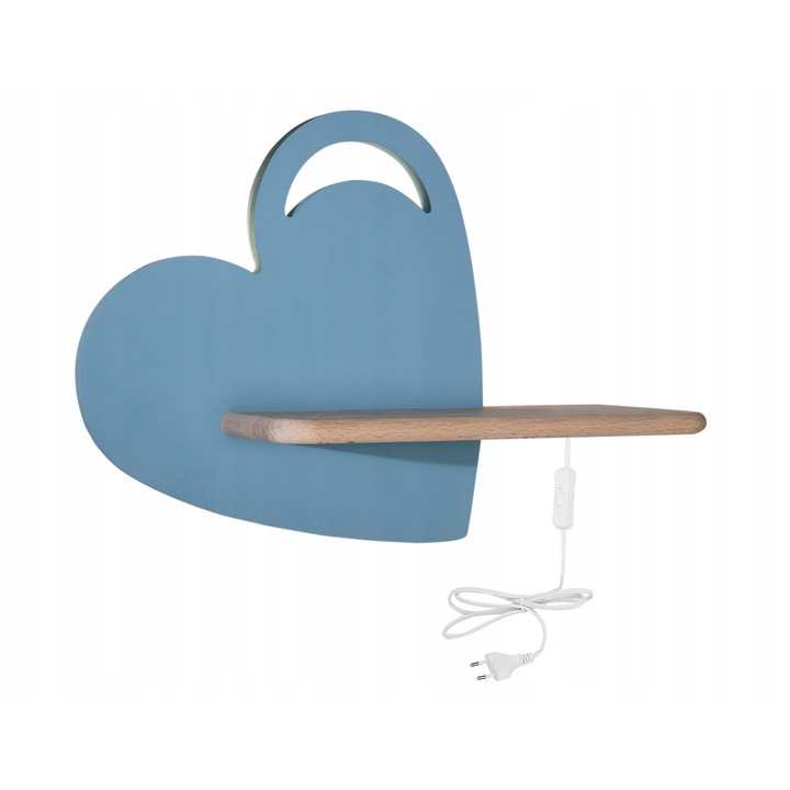 Аплик Candellux HEART LED 5W, сърце, син, 36x26x12см