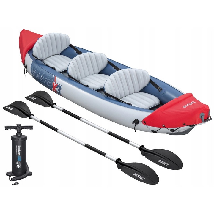 Каяк Rapid X3, Bestway, 3 души, 381x100 см, материал Inflata-Shield Pro, комплект с гребла и помпа