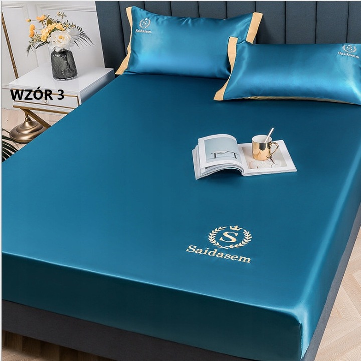 Set lenjerie de pat 3 piese Perfectlife, 180x200cm, satin, roz, cu elastic pe colturi