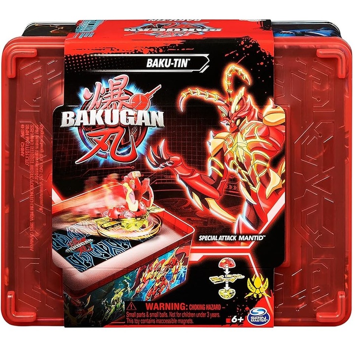 Bakugan, set Baku-Tin cu figurina Special Attack Mantid, 3,6cm, multicolor