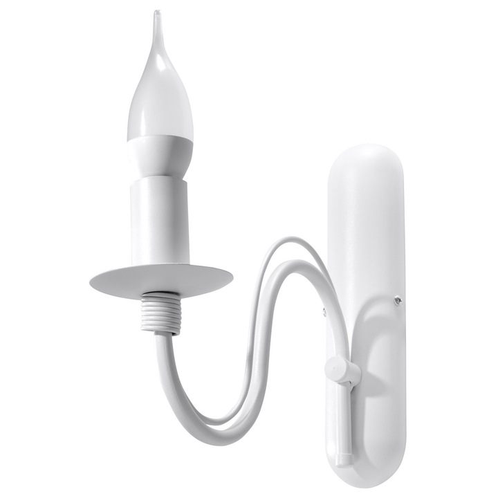MINERWA fali lámpa, Sollux Lighting, fém, fehér, 6x25x25cm, E14, 1x40W