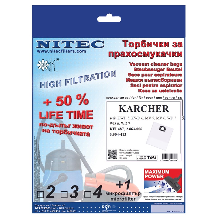 Saci pentru aspiratoare NITEC, T654