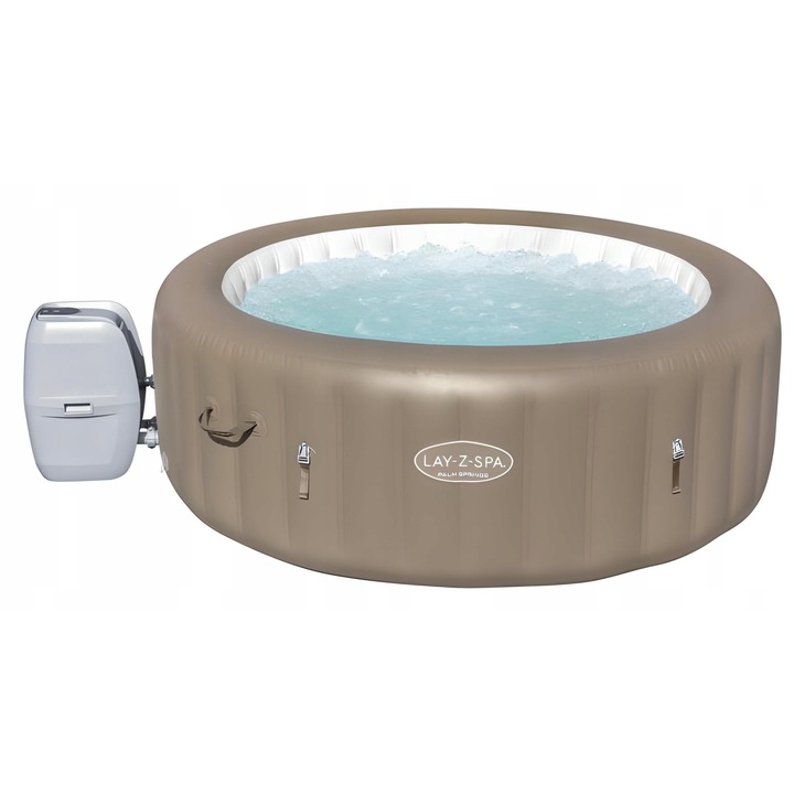 Jacuzzi Bestway Lay-Z-Spa Palm Springs, 4-6 persoane, 1.96m x 71cm, sistem AirJet, capacitate 916l