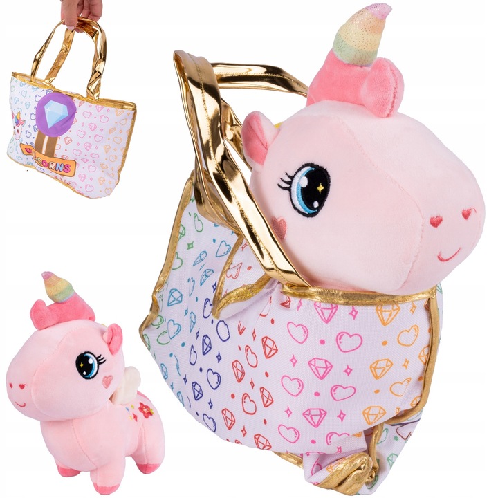 Plüssjáték, MalPlay, unikornis, toreba, 25x23x10cm, 27x32cm