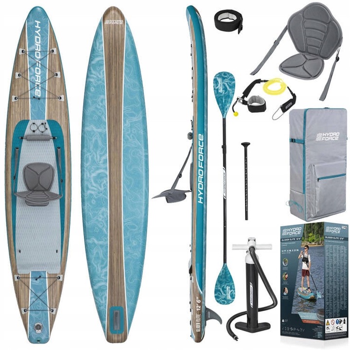 Комплект SUP Bestway Glider Elite 381x79x15cm 2 в 1, със седалка и гребло, 150кг