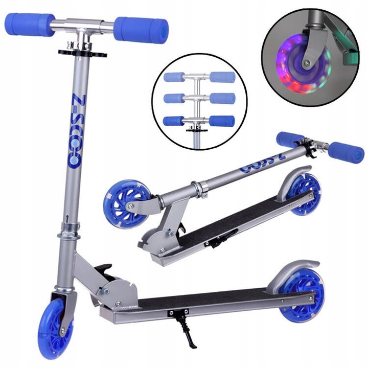 Jokomisiada összecsukható roller, világító kerekek, 70x10cm, max. 50kg, gyerekeknek