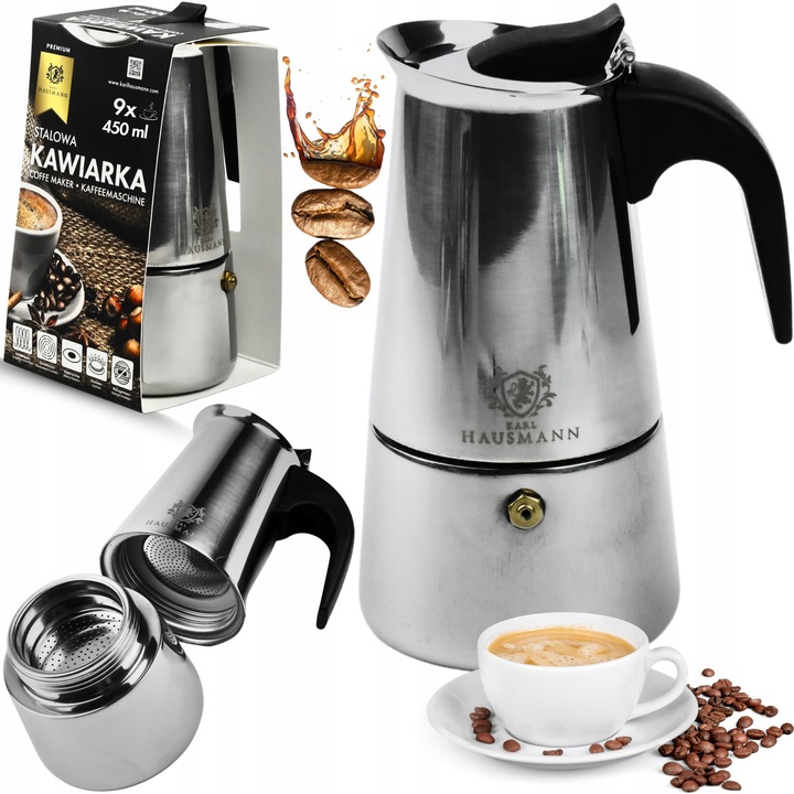Espressor Karl Hausmann 450ml izolat termic inox 9 cesti