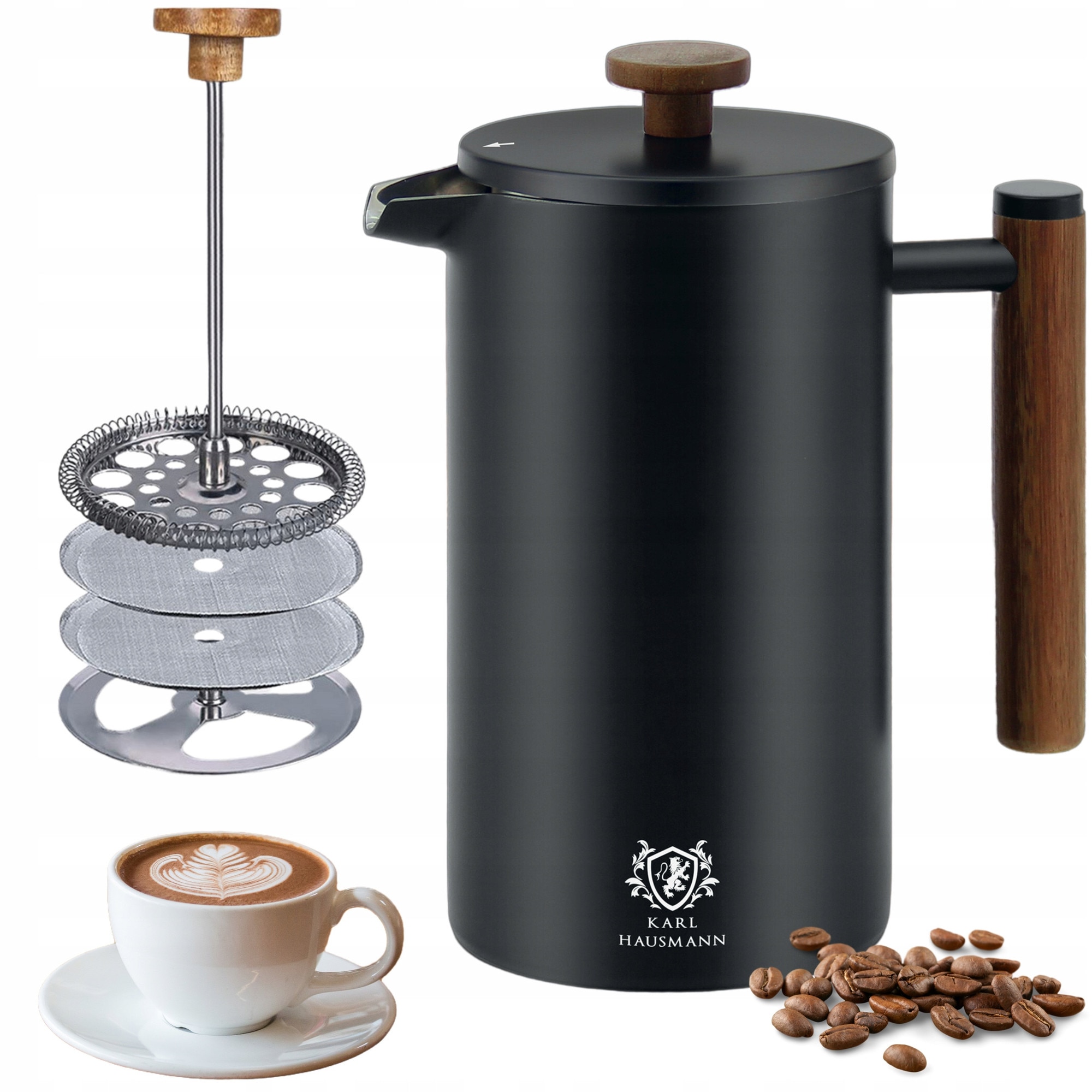 Zaparzacz cafea French Press Karl Hausmann 1000ml negru inox