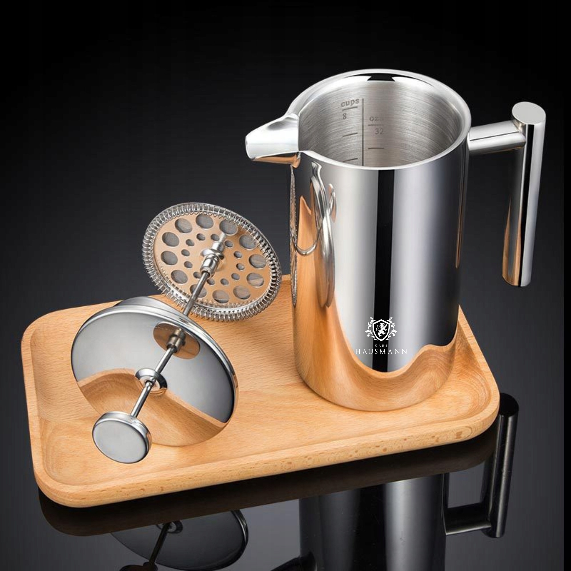 Zaparzacz cafea French Press Karl Hausmann 1000ml negru inox