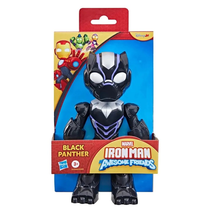 Marvel iron man si prietenii sai uimitori figurina black panther 22.8cm