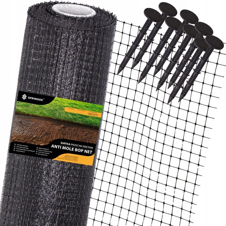 Vakondháló, Springos, ellenálló, 40g/m2, 1x100m, rögzítőkkel