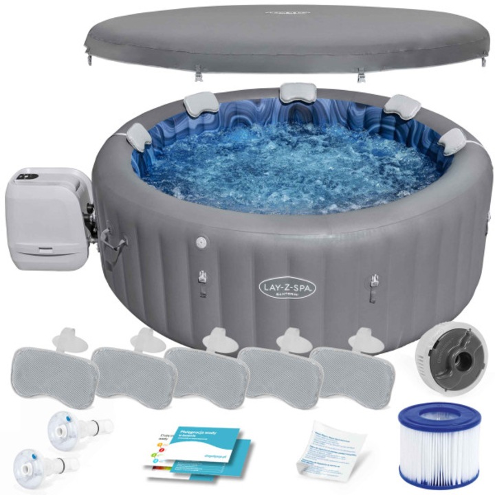 Басейн Bestway Lay-Z-Spa Santorini Pro 7 души, 1190 л, 216x216x80см