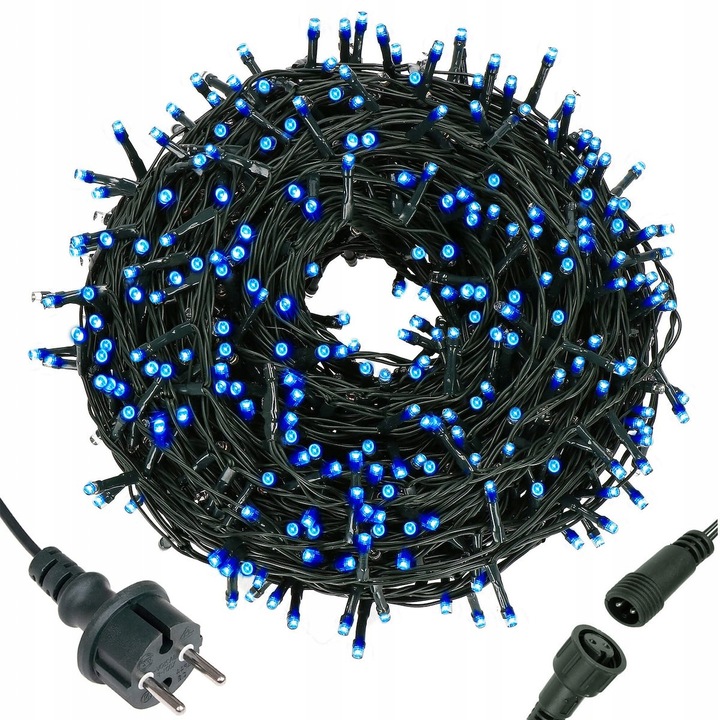 Коледни лампички комплект 500 LED, Springos, 41,5 м, постоянна светлина, водоустойчиви, сини
