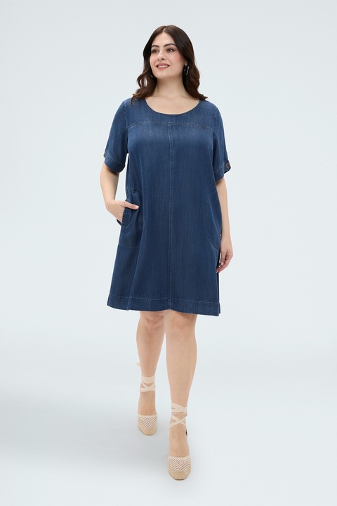 Fiorella Rubino, Rochie lejera din denim, Albastru inchis