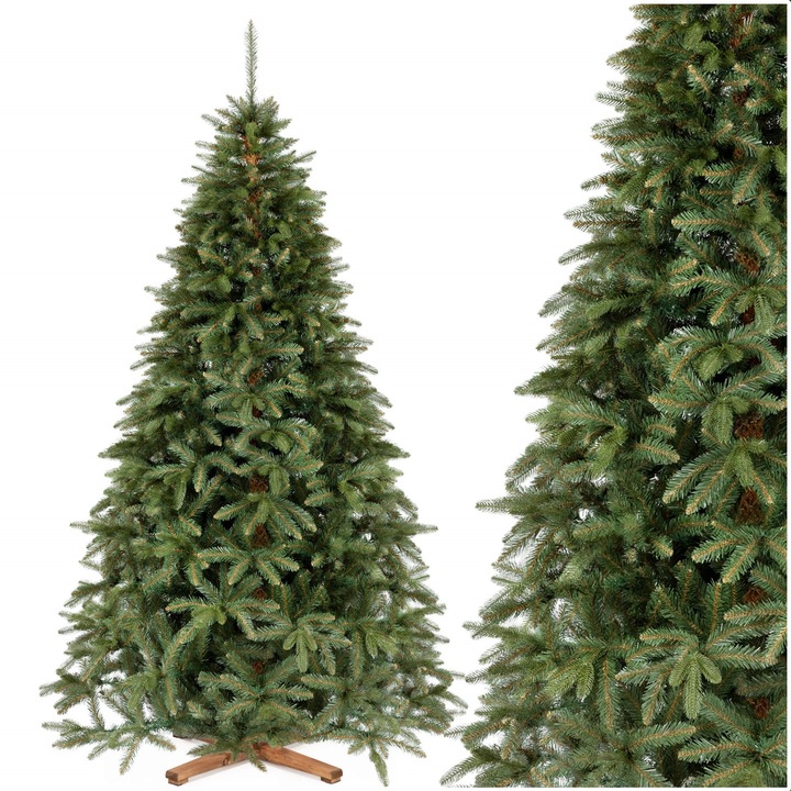 Karácsonyfa, Springos, műfenyő, 240 cm, zöld, prémium kategória